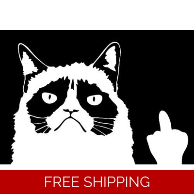 Angry Cat flip off Die Cut Vinyl Decal sticker Angry Cat flip off Die Cut Vinyl Decal sticker